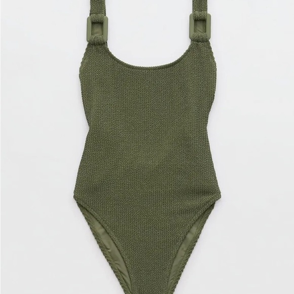 Aerie Crinkle Birthday Scoop Cheekiest One Piece Swimsuit NWT - Picture 3 of 6